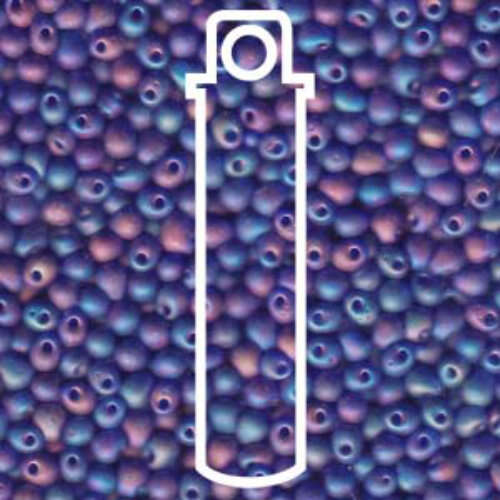 Miyuki 3.4mm Drop Bead - DP-9151FR - Matte Transparent Cobalt AB - 25gm Tube