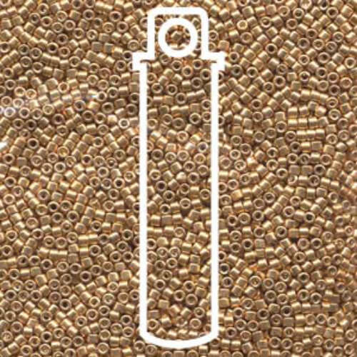 Miyuki 10/0 Delica Bead - DBM0410 - Galvanized Dyed Yellow Gold - 7gm Tube