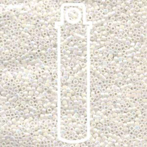 Miyuki 10/0 Delica Bead - DBM0202 - White Pearl AB - 7gm Tube