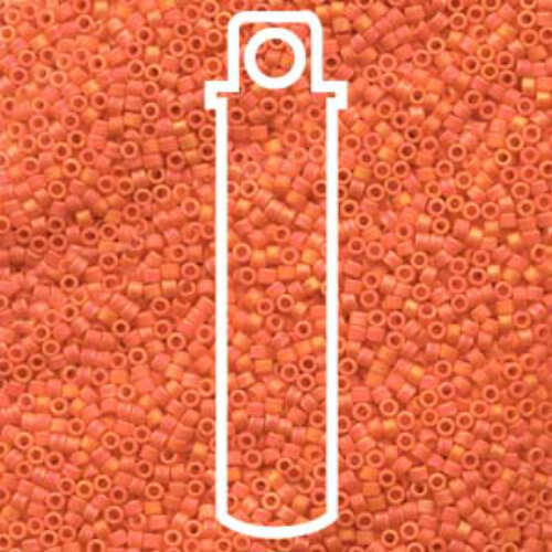 Miyuki 10/0 Delica Bead - DBM0872 - Matte Opaque Orange AB - 7gm Tube