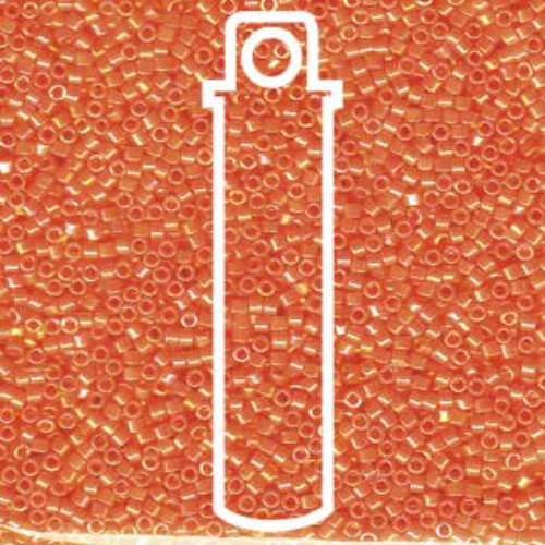 Miyuki 10/0 Delica Bead - DBM0161 - Opaque Orange AB - 7gm Tube