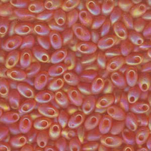 Miyuki 7mm Long Magatama Bead - LMA-138FR - Transparent Matte Orange AB - 100gm Bag