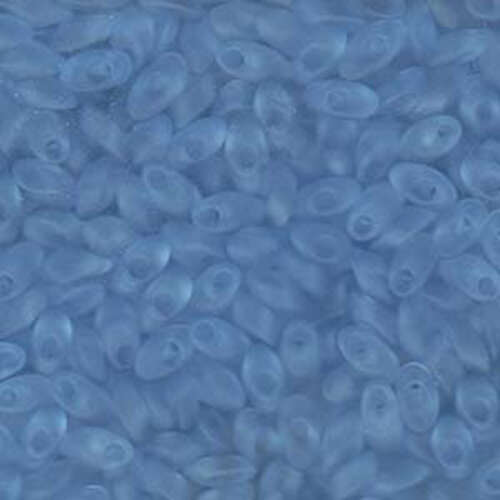 Miyuki 7mm Long Magatama Bead - LMA-2105F - Matte Transparent Light Sapphire - 100gm Bag