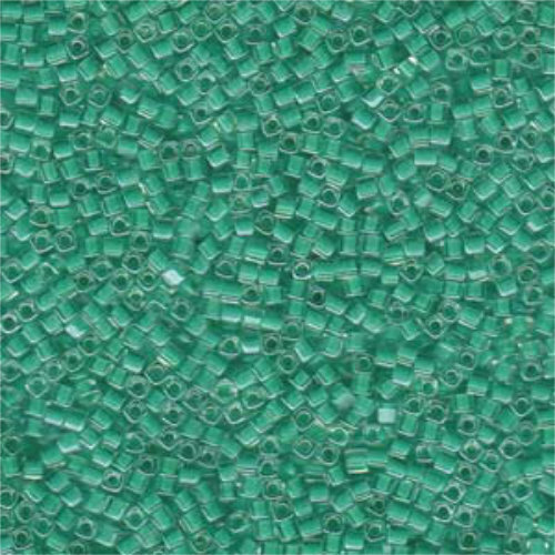 Miyuki 1.8mm (SB18) Square Bead - SB18-219 - Dark Mint Green Lined Crystal - 100gm Bag