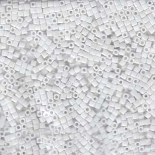 Miyuki 1.8mm (SB18) Square Bead - SB18-402FR - Opaque White AB - 100gm Bag