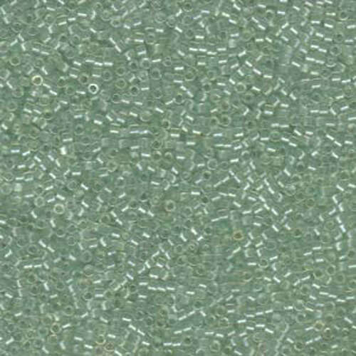 Miyuki 11/0 Delica Bead - DB1675 - Pearl Lined Transparent Pale Green Mist - 50gm Bag