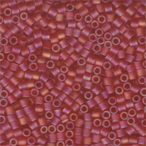 Miyuki 8/0 Delica Bead - DBL-0856 - Matte Transparent Light Red AB - 50gm Bag