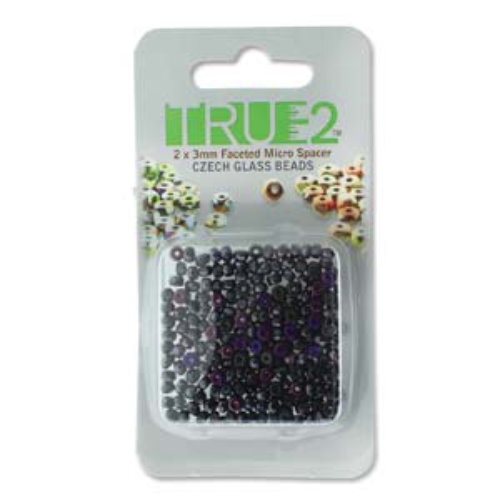Faceted Micro Spacers 2mm x 3mm - Brown Flare - 6gm Card - FPMS2323980-23001