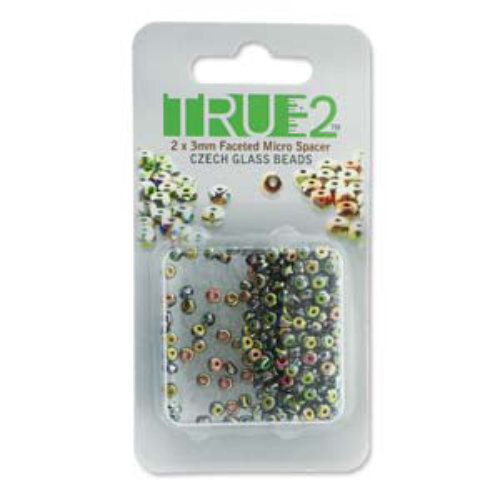 Faceted Micro Spacers 2mm x 3mm - Full Vitrail - 6gm Card - FPMS2300030-28103