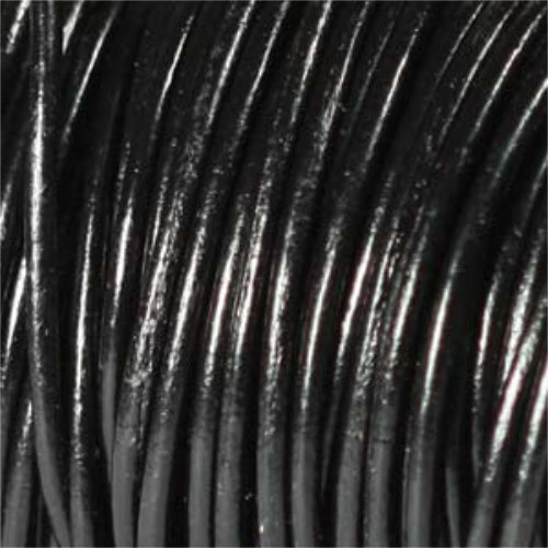 1.5mm Indian Leather Black - 25 Yards - 22.5 Metres Roll