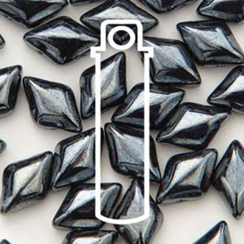 Gem Duo 8mm x 5mm - GD8523980-14400 - Jet Hematite - 8gm Tube