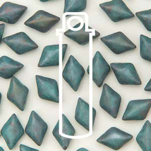 Gem Duo 8mm x 5mm - GD8563130-85001 - Matte Turquoise Green Nebula - 8gm Tube