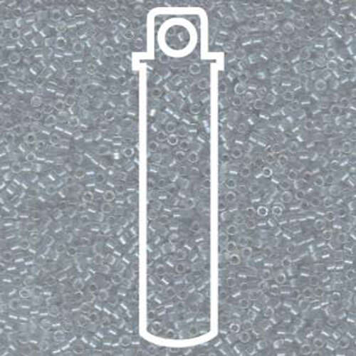 Miyuki 11/0 Delica Bead - DB1677 - Pearl Lined Transparent Pale Grey AB - 7.2gm Tube