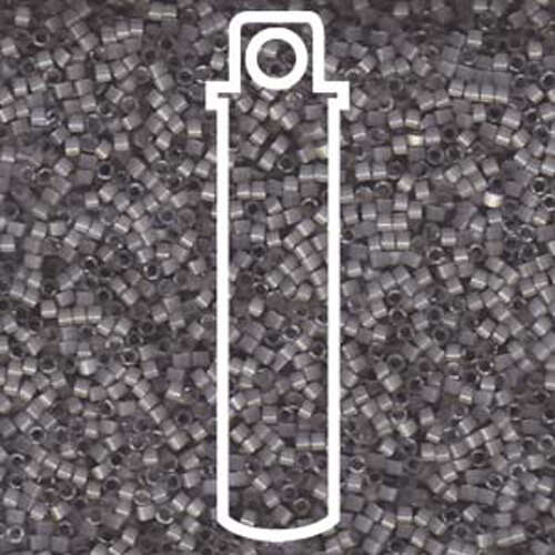 Miyuki 11/0 Delica Bead - DB1817 - Dyed Smoke Gray Silk Satin - 6.8gm Tube