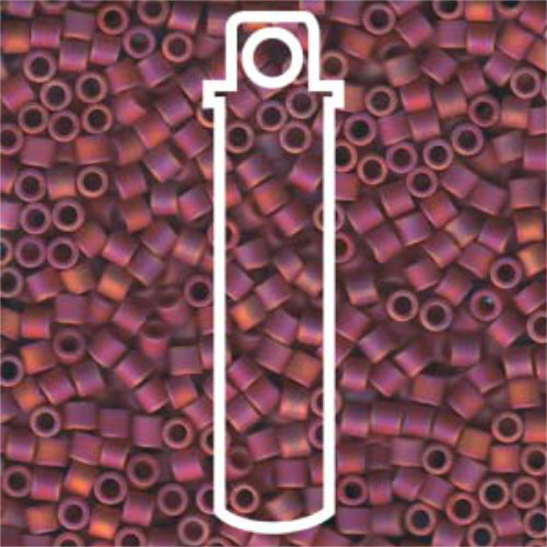 Miyuki 8/0 Delica Bead - DBL-0874 - Matte Opaque Maroon AB - 6.8gm Tube