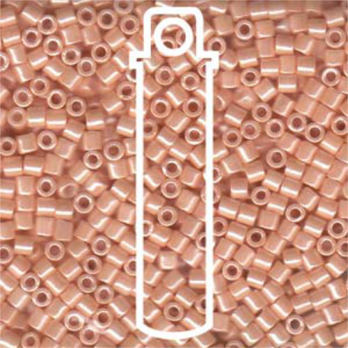 Miyuki 8/0 Delica Bead - DBL-1532 - Opaque Light Peach Ceylon - 6.8gm Tube