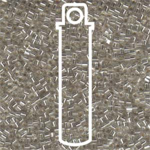 Miyuki 1.8mm (SB18) Square Bead - SB18-1 - Silver Lined Crystal - 8.2gm Tube