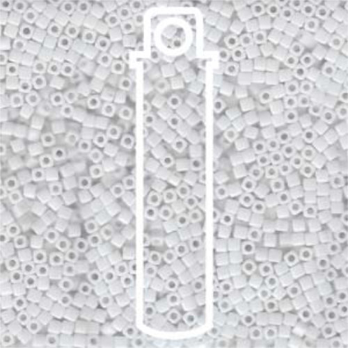 Miyuki 1.8mm (SB18) Square Bead - SB18-402 - Opaque White - 8.2gm Tube