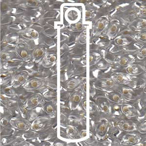 Miyuki 7mm Long Magatama Bead - LMA-1 - Silver Lined Crystal - 8.5gm Tube