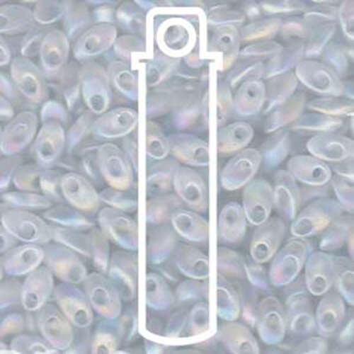 Miyuki 7mm Long Magatama Bead - LMA-131FR - Transparent Matte Crystal AB - 8.5gm Tube