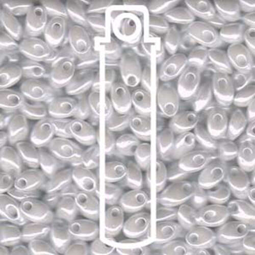 Miyuki 7mm Long Magatama Bead - LMA-420 - White Pearl Ceylon - 8.5gm Tube
