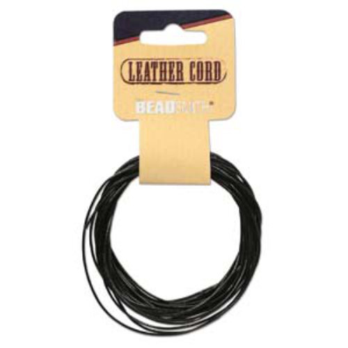 0.5mm Indian Leather Black - 5 Yards - 4.5 Metres Spool