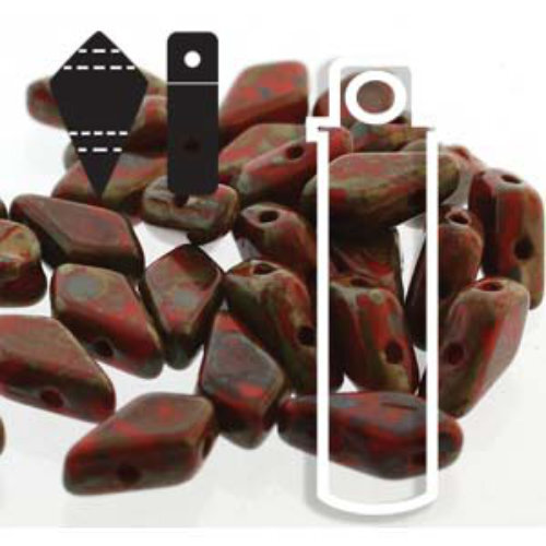 Kite 9mm x 5mm - KT9593190-86800 - Red Travertine - 24gm Tube
