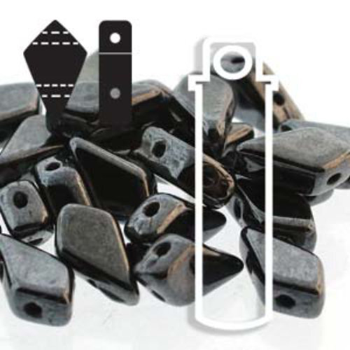 Kite 9mm x 5mm - KT9523980-14400 - Jet Hematite - 24gm Tube