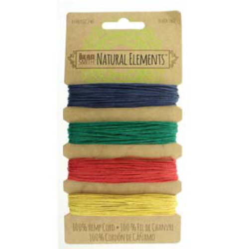 0.55mm Hemp Cord Topaz Shades - 4 x 12m Card - HEMP4155