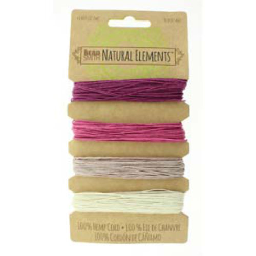 0.55mm Hemp Cord Ruby Shades - 4 x 12m Card - HEMP4160