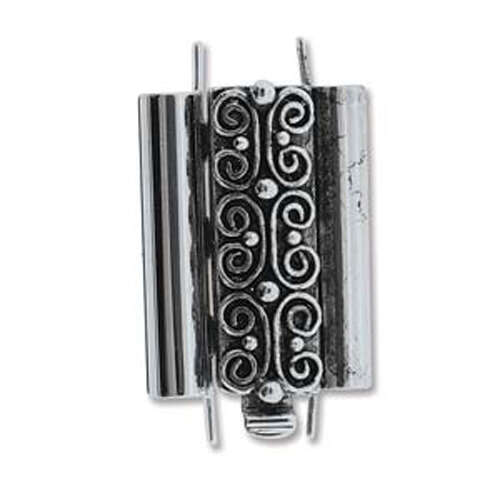 Beadslide Clasp Squiggle Design - Antique Silver - CLSP219AS-22