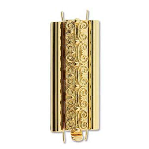 Beadslide Clasp Squiggle Design - Gold - CLSP219GP-36