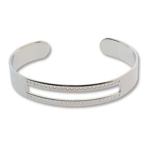 5.5 Inch Centreline Cuff - 3 Rows - Rhodium Plated - EC003RP