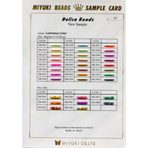 Delica Sample Card 897 Miyuki Luminous Colors - MIYCARD_897
