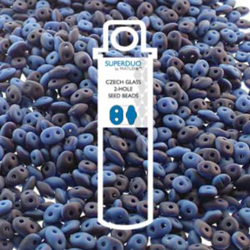Super Duo 2.5mm x 5mm - DU0533022-84110 - Matte Duet Opaque Denim - 22.5gm Tube