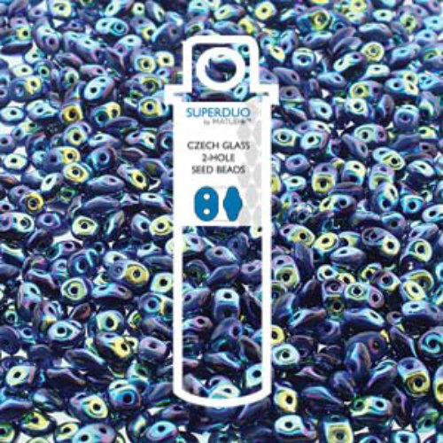 Super Duo 2.5mm x 5mm - DU0533022-28703 - Duet Opaque Denim Full AB - 22.5gm Tube