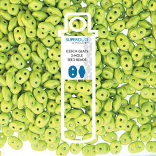 Super Duo 2.5mm x 5mm - DU0523980-24310 - Matte Metalust Electric Green - 22.5gm Tube