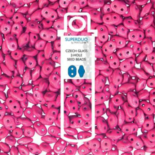 Super Duo 2.5mm x 5mm - DU0523980-24307 - Matte Metalust Hot Pink - 22.5gm Tube
