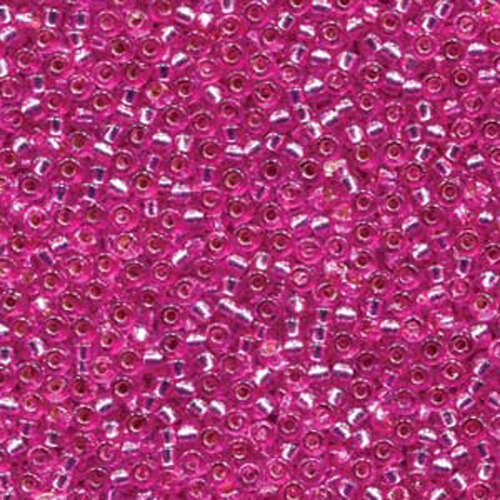 Miyuki 11/0 Rocaille Bead - 11-94267 - Duracoat Dyed Silver Lined Frost Pink - 250gm Bag