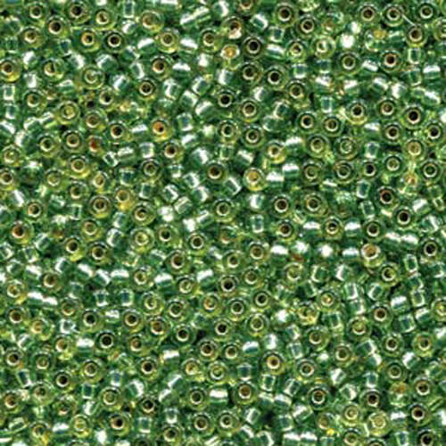 Miyuki 11/0 Rocaille Bead - 11-94273 - Duracoat Dyed Silver Lined Green - 250gm Bag