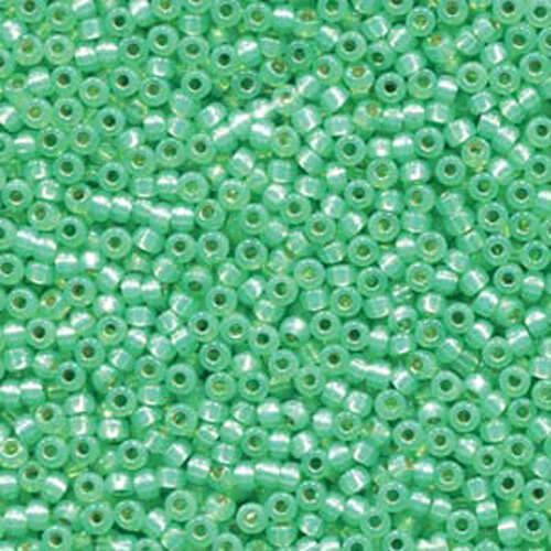 Miyuki 11/0 Rocaille Bead - 11-94240 - Duracoat Silver Lined Dyed Mint Green - 250gm Bag