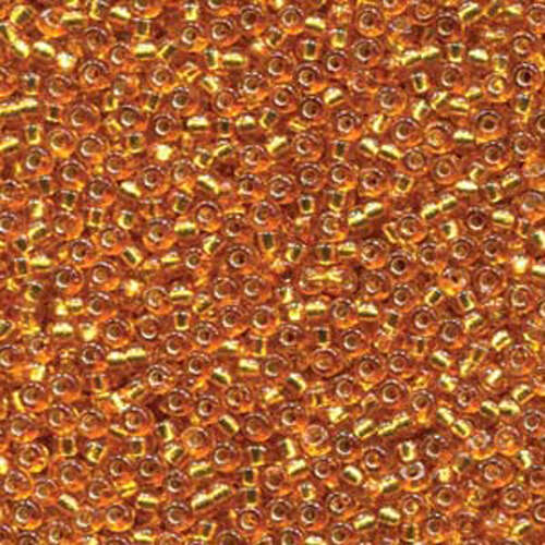 Miyuki 11/0 Rocaille Bead - 11-94261 - Duracoat Dyed Silver Lined Amber Gold - 250gm Bag