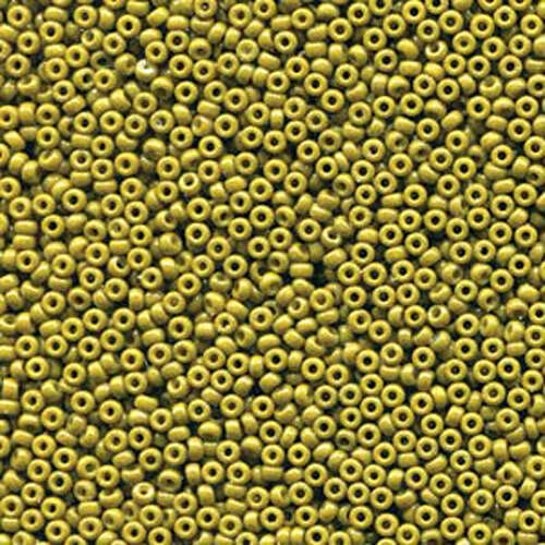 Miyuki 11/0 Rocaille Bead - 11-94491 - Duracoat Dyed Opaque Olive - 250gm Bag