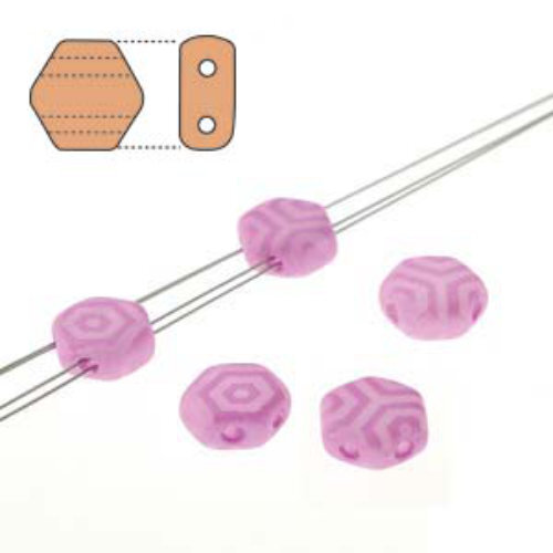 Honeycomb 6mm - HC0602010-29561WB - Pink Silk Laser Web - 30 Bead Strand