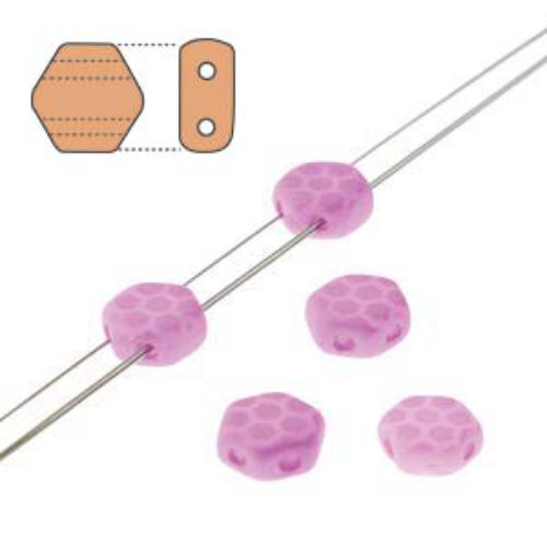 Honeycomb 6mm - HC0602010-29561HC - Pink Silk Laser Core - 30 Bead Strand