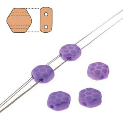 Honeycomb 6mm - HC0602010-29570HC - Violet Silk Laser Core - 30 Bead Strand