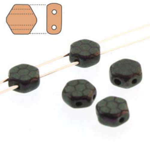 Honeycomb 6mm - HC0623980-94101HC - Jet Berry Laser Core - 30 Bead Strand