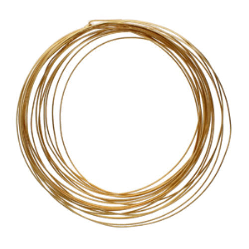 Tarnish Resistant Soft Temper Gold 18 Gauge Half Round Wire - 4yd / 3.6m Spool - CW18HR-GL-4