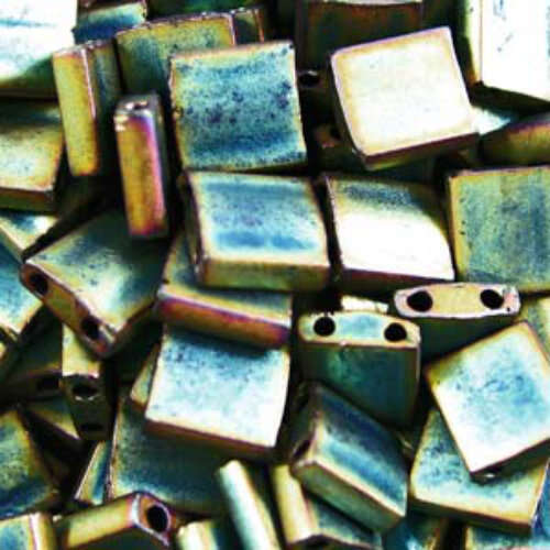 Miyuki Tila Bead - TL2008 - Matte Metallic Patina Iris - 50gm Bag