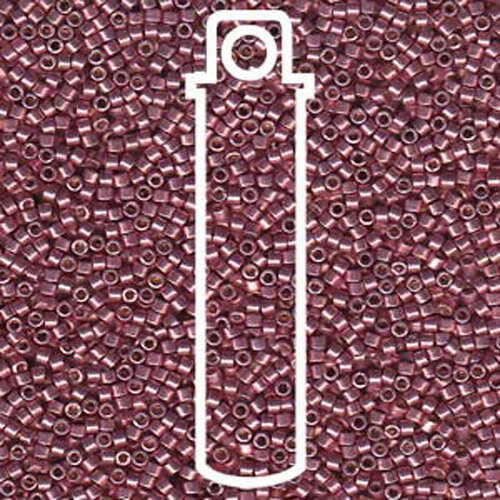 Miyuki 11/0 Delica Bead - DB1839 - Duracoat Galvanized Dark Coral - 7.2gm Tube